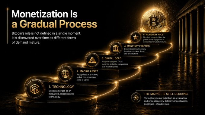 Le fasi graduali della monetizzazione di Bitcoin