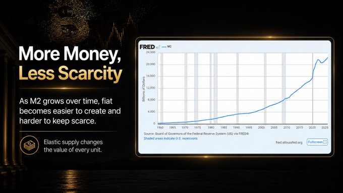 Expansion of the M2 money supply over time